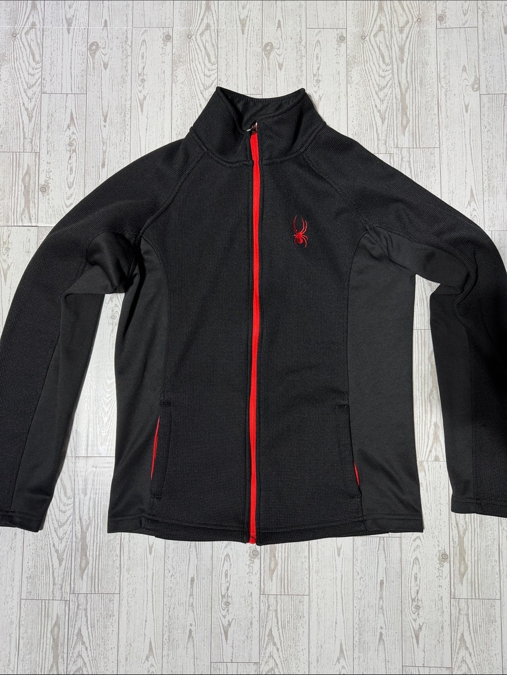 Spyder Men’s Black Jacket with Red Trim Full-Zip
